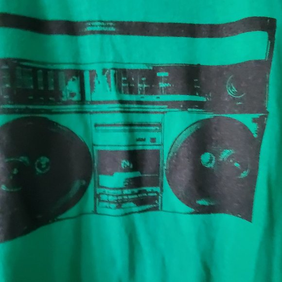 Vintage Ghetto Blaster Tee shirt - Green Mens Large - Picture 3 of 4